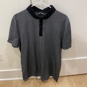 Express Black and Gray Polo Shirt